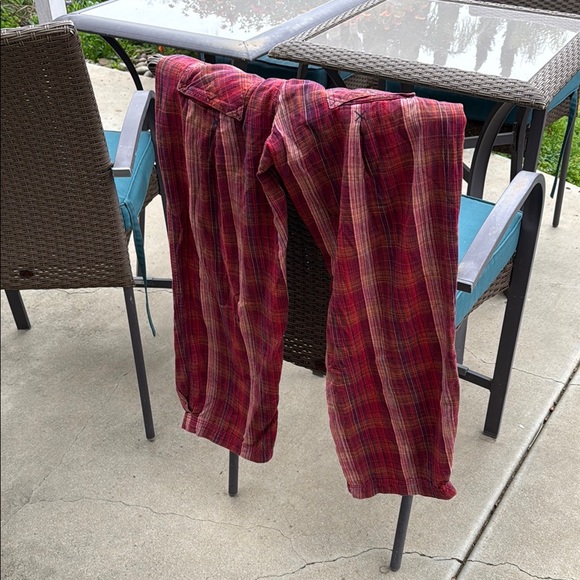 Free People Red Plaid Wide Leg Pants - Picture 11 of 14